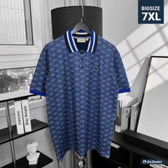 Áo Polo Bigsize Hoạ tiết Monogram GASIMAN Màu Xanh đậm