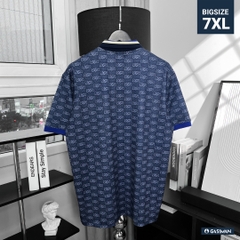 Áo Polo Bigsize Hoạ tiết Monogram GASIMAN Màu Xanh đậm