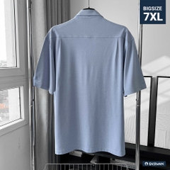 Áo Sơ mi Big size Flex Co giãn 4 chiều màu Xanh jean