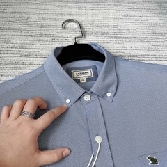 Áo Sơ mi Big size Flex Co giãn 4 chiều màu Xanh jean