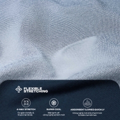 Áo Sơ mi Big size Flex Co giãn 4 chiều màu Xanh jean