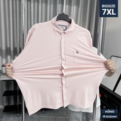 Áo Sơ Mi Bigsize Nano Co Giãn 4 Chiều Màu Hồng