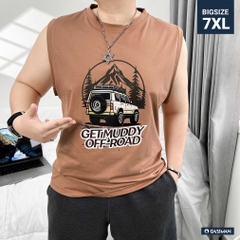 Áo Ba Lỗ Big size In hình Xe Màu Cam đất