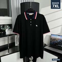 Áo Polo Bigsize Màu Đen Thêu Gấu Phối cổ 3 màu