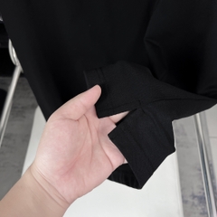 Áo Polo Bigsize Đen Phối vai Kem - Trắng