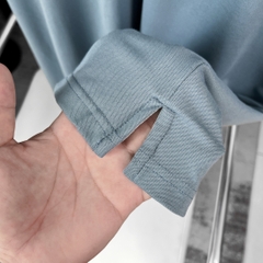 Áo Polo Bigsize Xanh biển Phối vai Kem - Trắng