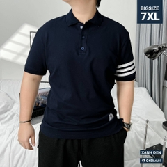 Áo Polo Bigsize 3 Sọc ngay tay Màu Xanh đen