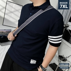 Áo Polo Bigsize 3 Sọc ngay tay Màu Xanh đen