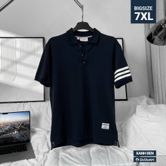 Áo Polo Bigsize 3 Sọc ngay tay Màu Xanh đen
