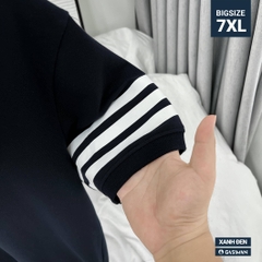 Áo Polo Bigsize 3 Sọc ngay tay Màu Xanh đen