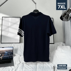 Áo Polo Bigsize 3 Sọc ngay tay Màu Xanh đen