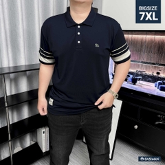 Polo phối tay in sọc xanh đen