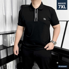Polo Big Size Đen phối Trụ ẩn in Gasiman