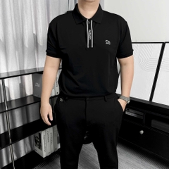 Polo Big Size Đen phối Trụ ẩn in Gasiman