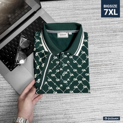 Polo BigSize Royal Sailor Monogram Màu Xanh Rêu