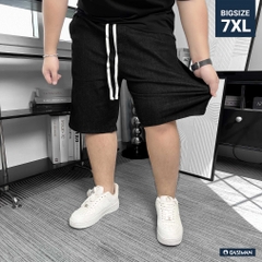 Quần Jean ngắn Lưng thun Xếp ly màu Đen