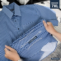 Áo Sơ Mi Tay ngắn Bigsize Hoạ tiết 3D Màu Xanh biển