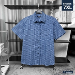 Áo Sơ Mi Tay ngắn Bigsize Hoạ tiết 3D Màu Xanh biển