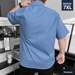 Áo Sơ Mi Tay ngắn Bigsize Hoạ tiết 3D Màu Xanh biển