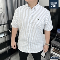Áo Sơ Mi Tay Ngắn Big size Kẻ Sọc Mắt Lưới