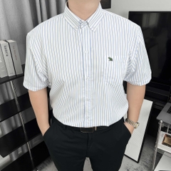 Áo Sơ Mi Tay Ngắn Big size Kẻ Sọc Mắt Lưới