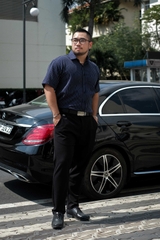 Áo Sơ Mi Bigsize Oxford Kẻ sọc Xanh Đen