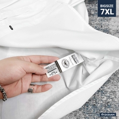 Áo Sơ Mi Tay dài Bigsize có Túi Logo Thêu Gấu Màu trắng