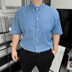 Áo Sơ Mi Tay Ngắn Big size Màu Xanh Kẻ Sọc Trắng London