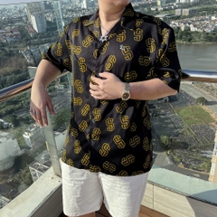 Sơ mi Big size Cuban Lụa Mango Họa tiết Đô-la Vàng
