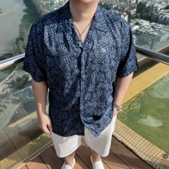 Sơ mi Big size Cuban Lụa Mango Họa tiết Finance