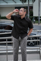 Áo Sơ Mi Bigsize Oxford Kẻ sọc Đen