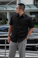 Áo Sơ Mi Bigsize Oxford Kẻ sọc Đen