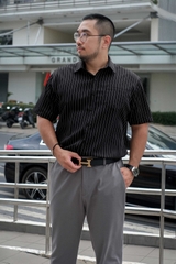 Áo Sơ Mi Bigsize Oxford Kẻ sọc Đen