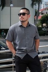 Áo Sơ Mi BIGSIZE Oxford Kẻ Sọc Xám chì