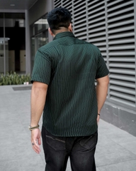 Áo Sơ Mi Bigsize Oxford Kẻ Sọc Xanh Rêu