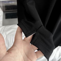 Áo Polo Tay dài Bigsize Thêu con Gấu Màu Đen