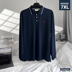 Áo Polo Tay dài Bigsize Thêu con Gấu Màu Xanh đen