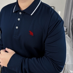 Áo Polo Tay dài Bigsize Thêu con Gấu Màu Xanh đen