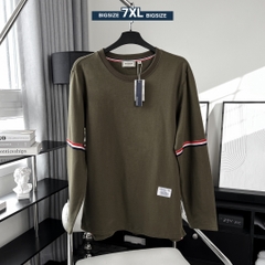 Áo Thun Tay dài Bigsize Phối tay Màu Xanh rêu