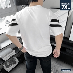 Áo Thun Bigsize Màu Trắng phối chữ V Màu Đen