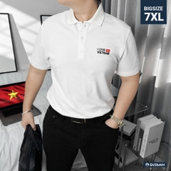 Áo Polo Bigsize Thêu I Love VietNam Màu Trắng