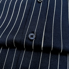 Áo Sơ Mi Bigsize Oxford Kẻ sọc Xanh Đen