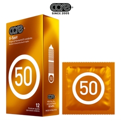 Bao cao su CARE 50 gân gai hương rừng nhiệt đới (hộp 12 bcs)