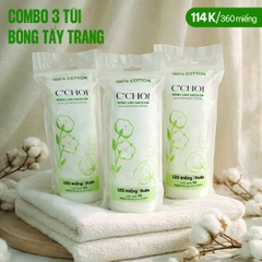 Combo 3 túi Bông Làm sạch da (360 miếng)