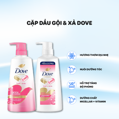 Combo Dầu Gội - Xả Dove 380ml - Màu hồng - Vitamin + Micellar