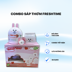 Combo Sáp Thơm Phòng Fresh Time (155g + 200g) - Sweet Time - Thỏ Trắng