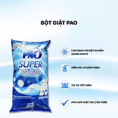 Bột giặt PAO 5kg - màu Xanh - Super White