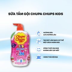 Sữa Tắm Gội Chupa chups Kids 600ml Hương Dâu - Màu Hồng