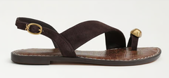 Sandal nữ VNXK Sam Edelman Grace Toe Strap Sandal Color Café Noir Suede - Giày nữ xuất dư Âu, Mỹ