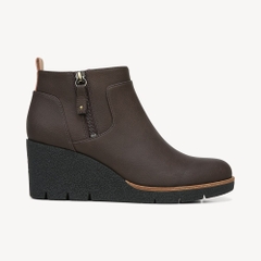 Boot nữ cổ ngắn da sáp Dr. Scholl's Shoes Women's Bianca Ankle Boot màu xám nâu - Giầy xuất khẩu Âu, Mỹ